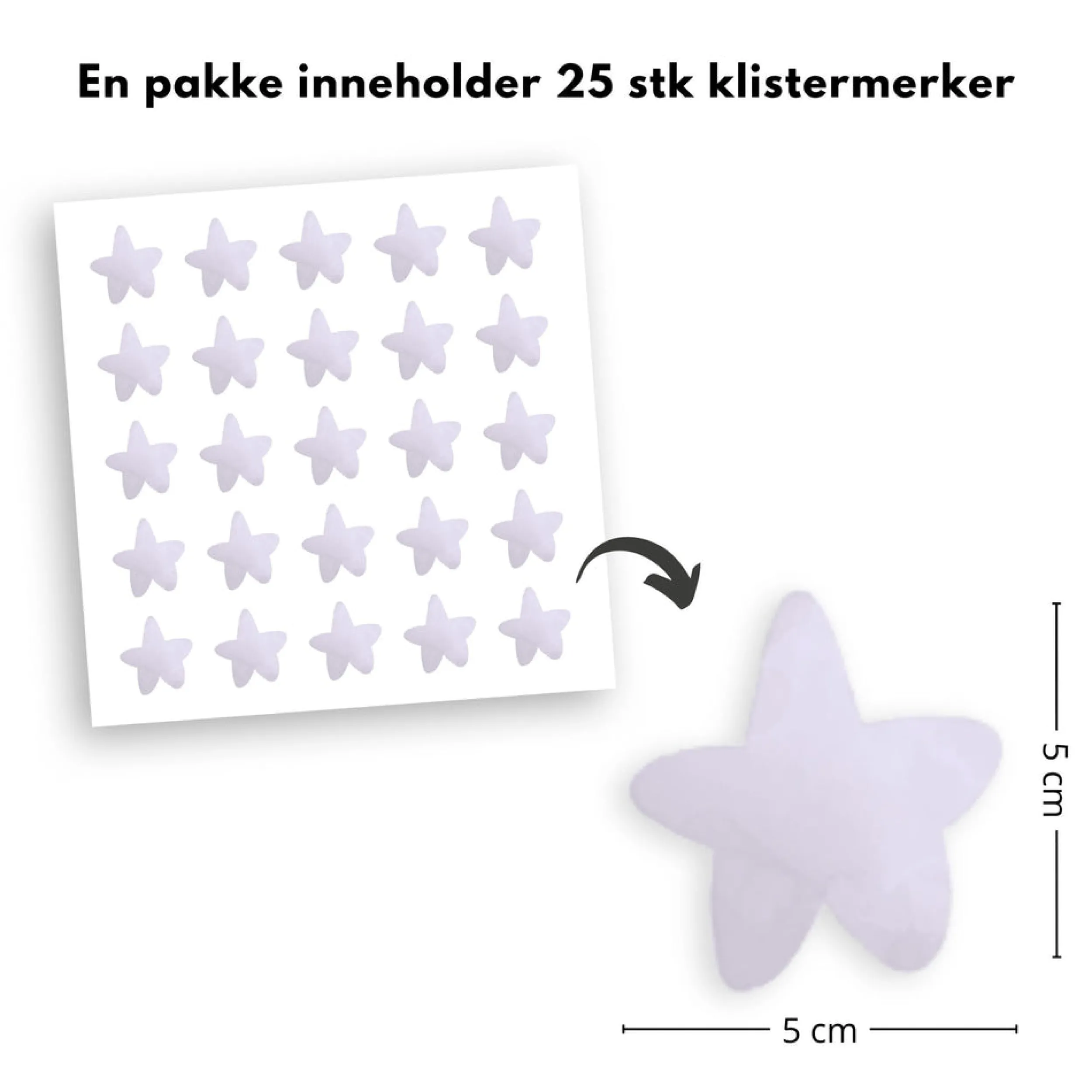 Online 25-pk stjerner klistremerker, lilla Barnestickers