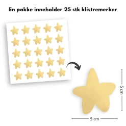Hot 25-pk stjerner klistremerker, gul Barnestickers