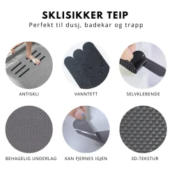 Sale Selvklebende antiskli, grå 24-pk Verktøy | Baderom