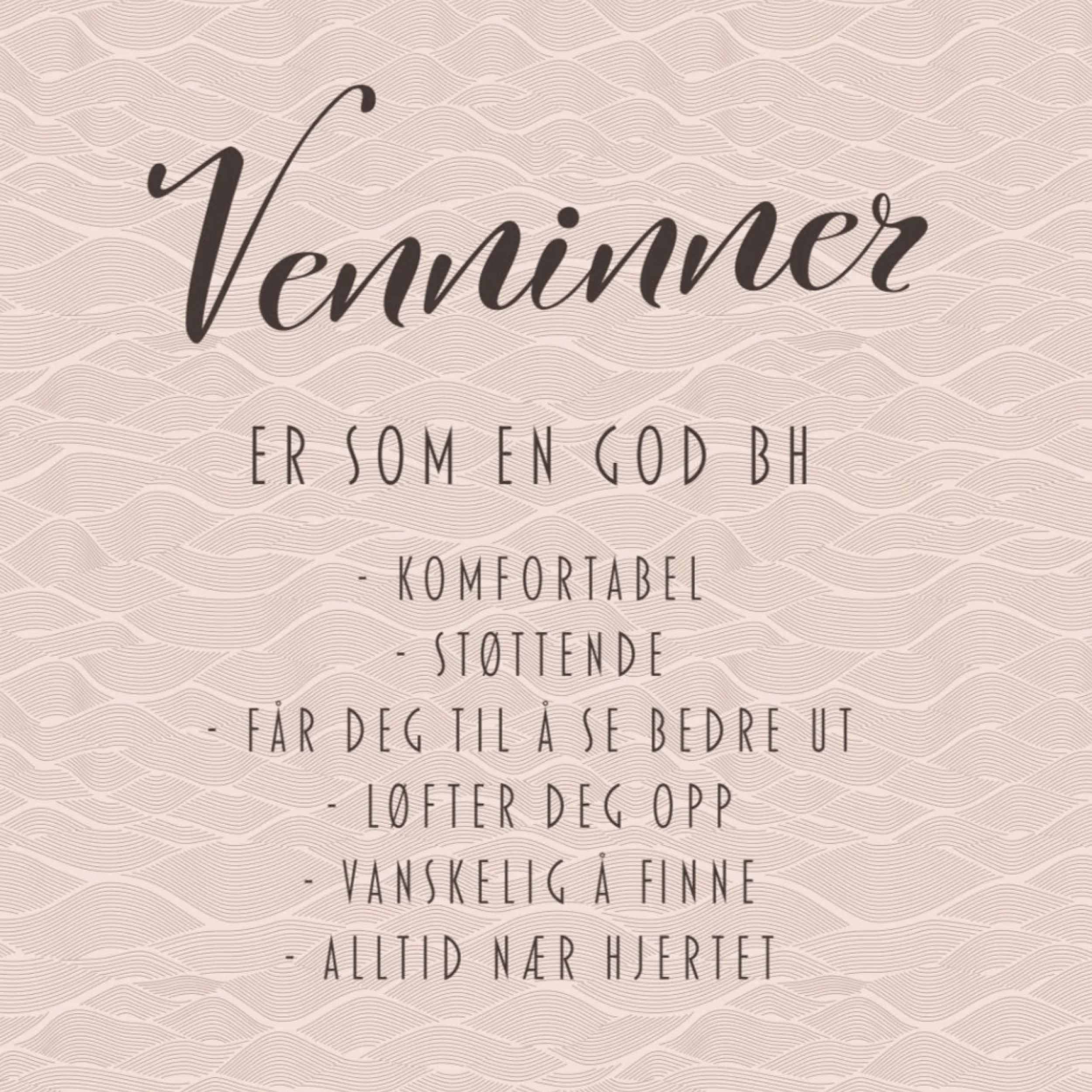 New Servietter BH Venninne, rosa Borddekking