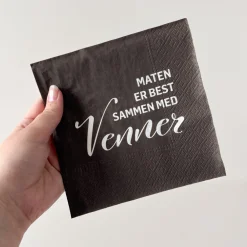 Clearance Servietter Maten er best med venner 20-pk Borddekking