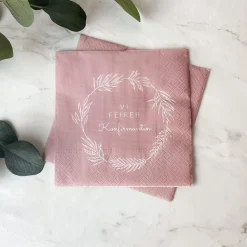 Outlet Servietter til konfirmasjon, gammel-rosa 20-pk Borddekking