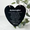 Sale Skilt hytteregler hjerte, sort Pynt
