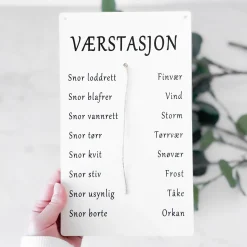 Discount Skilt Værstasjon, hvit Pynt