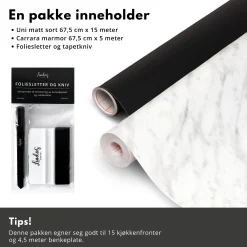 Discount Sort kjøkken med marmor benkeplate kjøkkenkit Kjøkken | Benkeplate