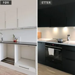 Discount Sort kjøkken med marmor benkeplate kjøkkenkit Kjøkken | Benkeplate