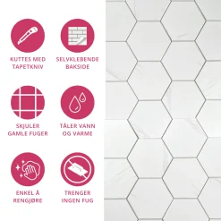 Discount Stein hexagon marmor veggfliser Veggfliser | Til Kjøkkenvegg