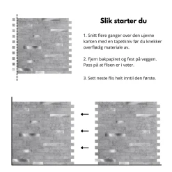 Outlet Stein lys grå selvklebende veggfliser Veggfliser | Til Kjøkkenvegg