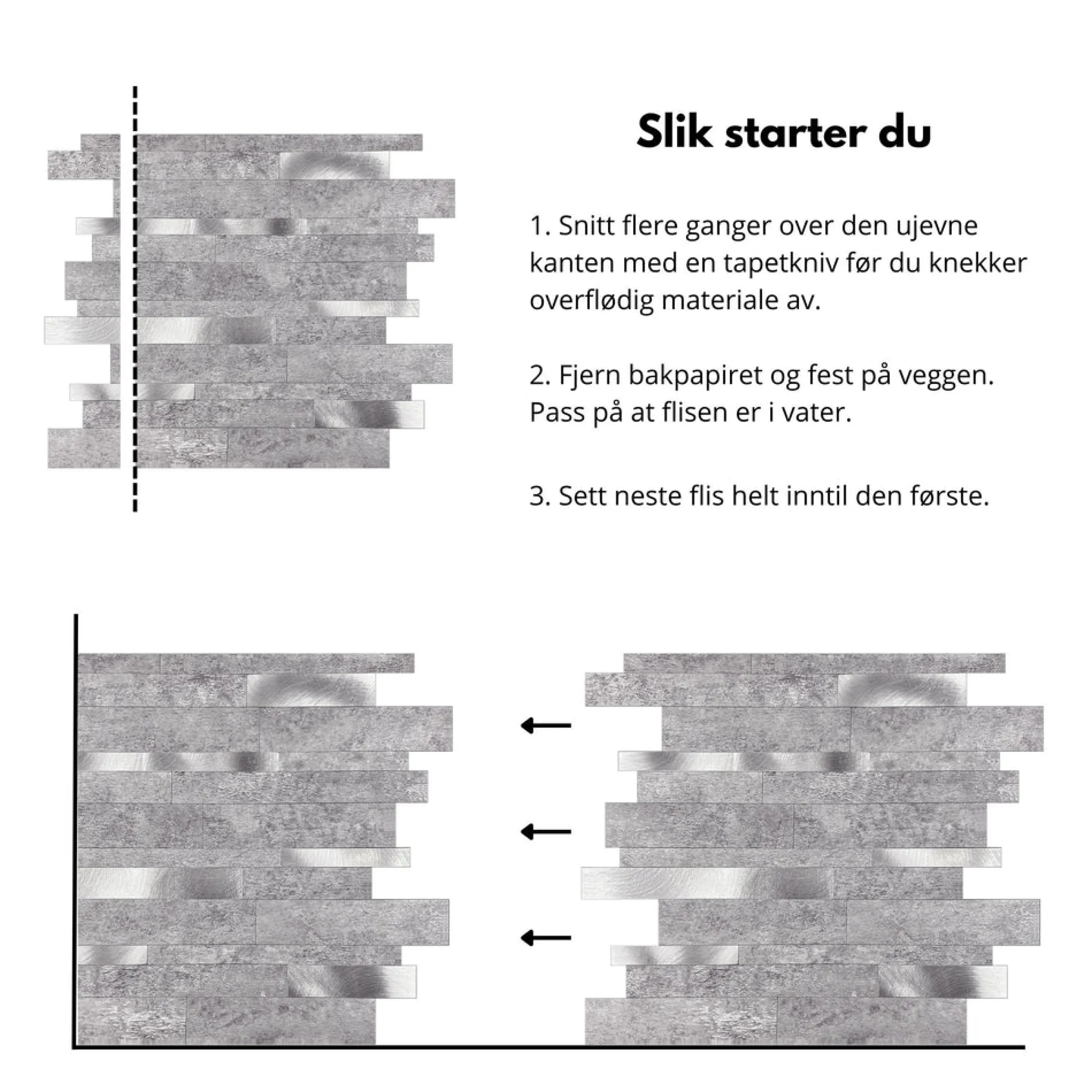 Sale Stein lys grå XL selvklebende veggfliser Veggfliser | Til Kjøkkenvegg