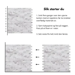 Discount Stein Marmor selvklebende veggfliser Veggfliser | Til Kjøkkenvegg