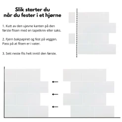 Clearance Subway hvit fliser med hvite fuger Veggfliser | Til Kjøkkenvegg