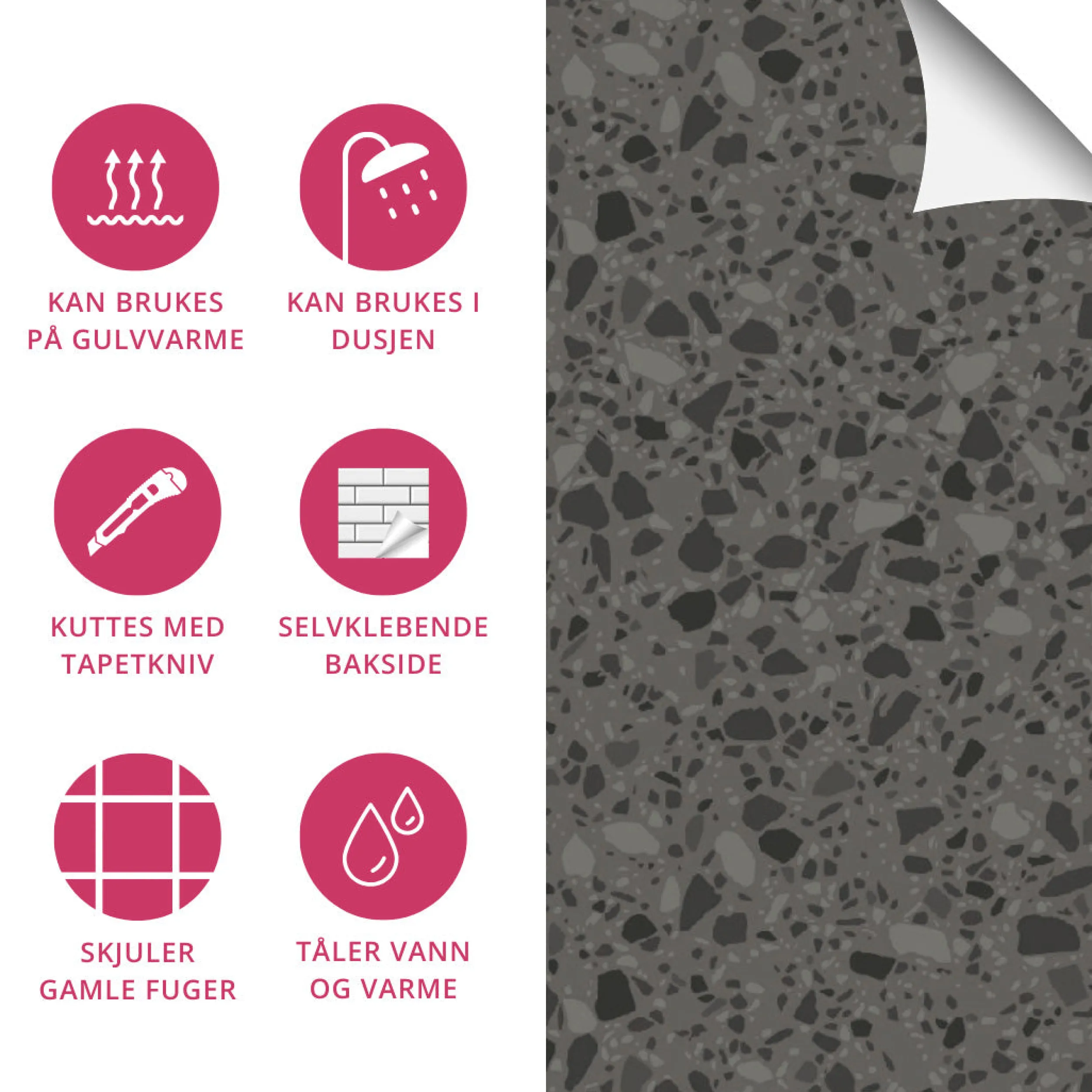 Discount Venezia terrazzo selvklebende fliser Veggfliser | Gulvfliser